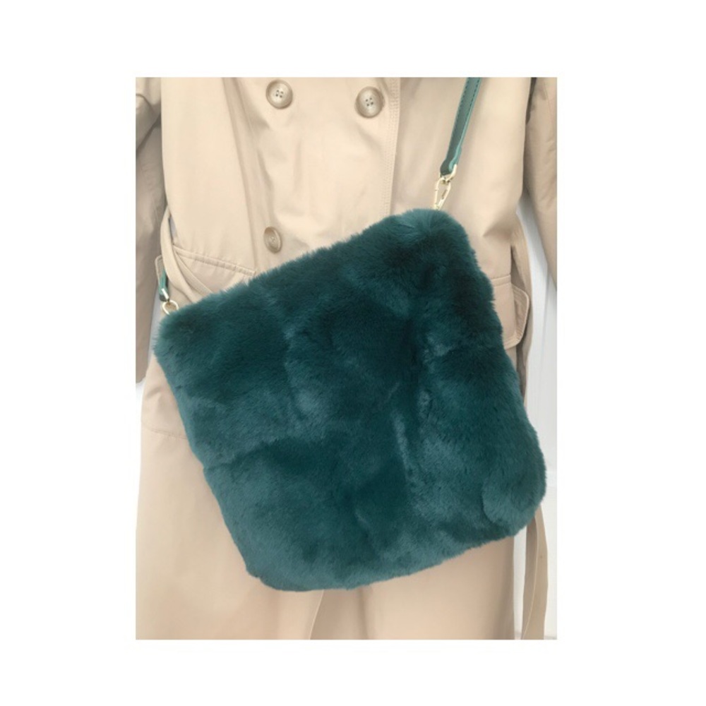 Lush Emerald Green Faux Fur Handbag